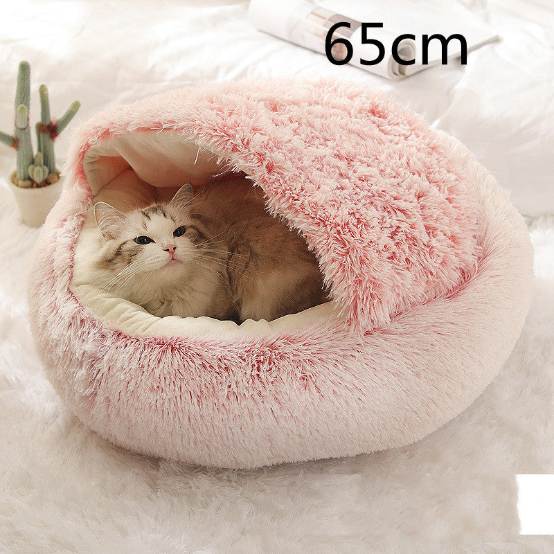 2 In 1 Round  Plush Pet Bed