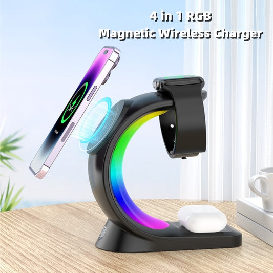 4 In 1 Fast Charge Magnetic Wireless Charging Station