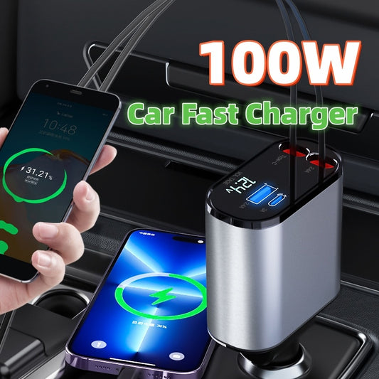 100W Super Fast Charging Car Adapter