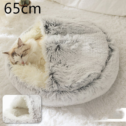 2 In 1 Round  Plush Pet Bed