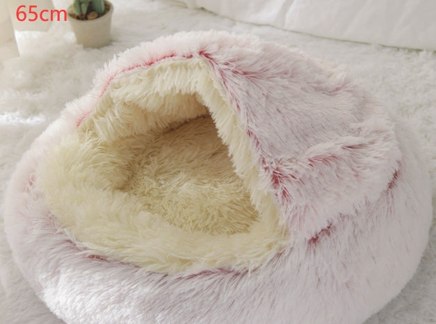 2 In 1 Round  Plush Pet Bed