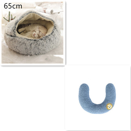 2 In 1 Round  Plush Pet Bed