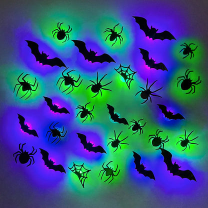 3D LED Bat & Spider Night Light Decor (Contains Three Sizes: Large, Medium and Small)