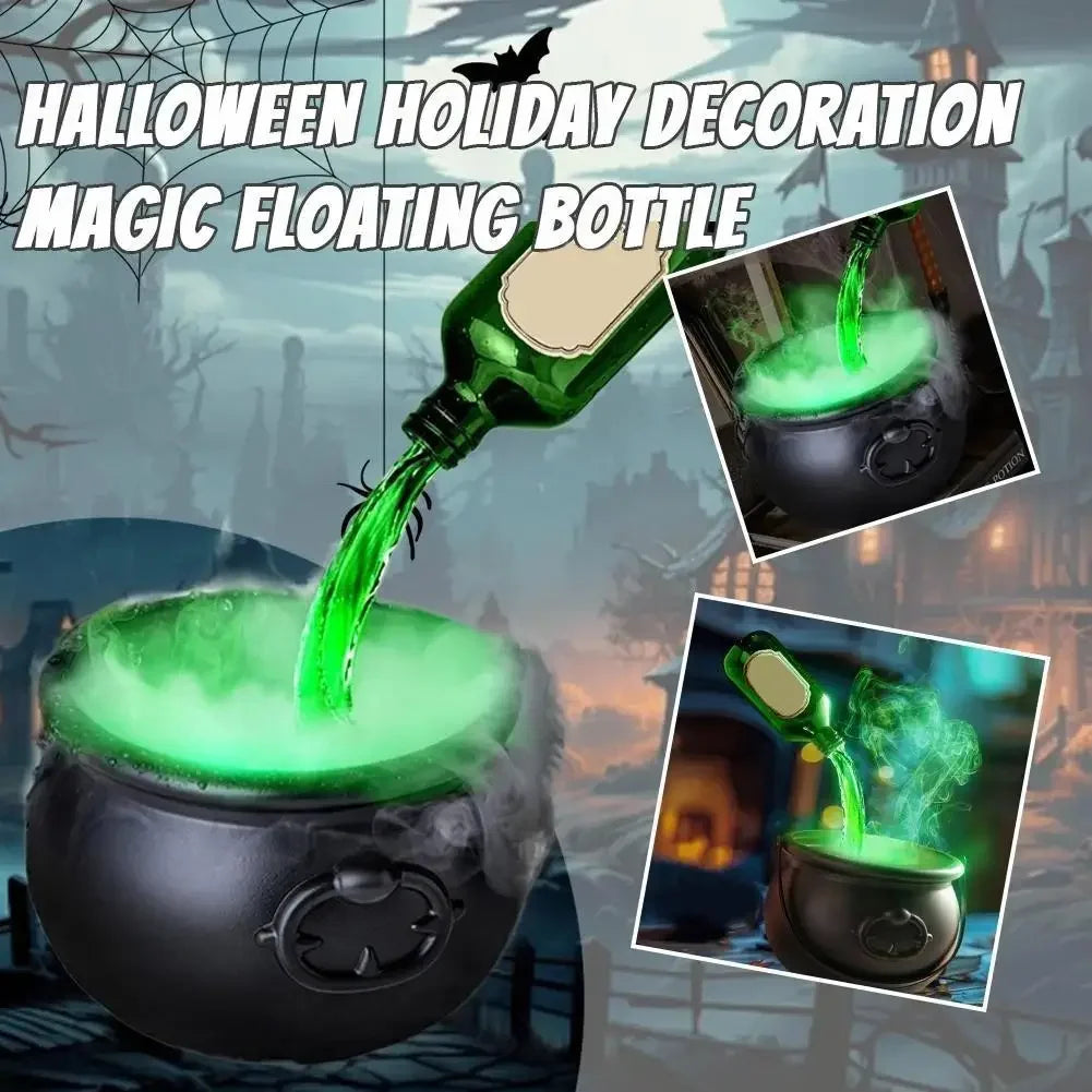 LED Halloween Witch Cauldron with Fog & Skeleton Decor