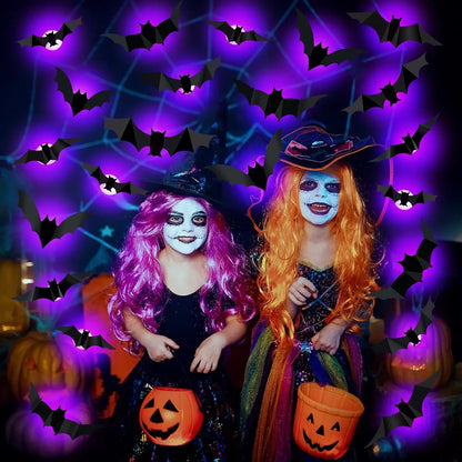 3D LED Bat & Spider Night Light Decor (Contains Three Sizes: Large, Medium and Small)