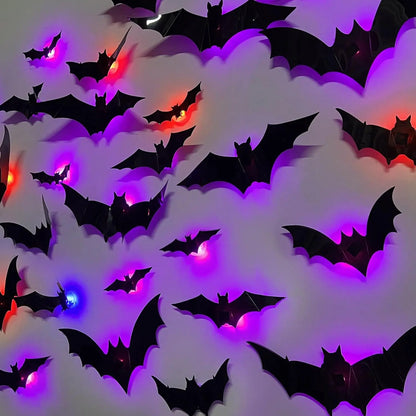 3D LED Bat & Spider Night Light Decor (Contains Three Sizes: Large, Medium and Small)