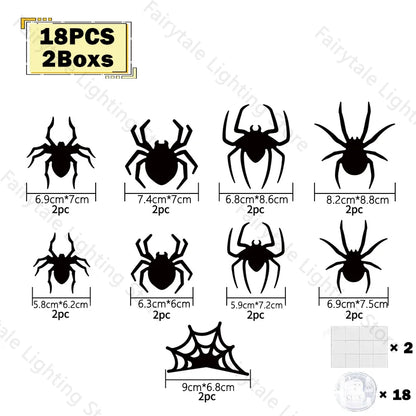 3D LED Bat & Spider Night Light Decor (Contains Three Sizes: Large, Medium and Small)