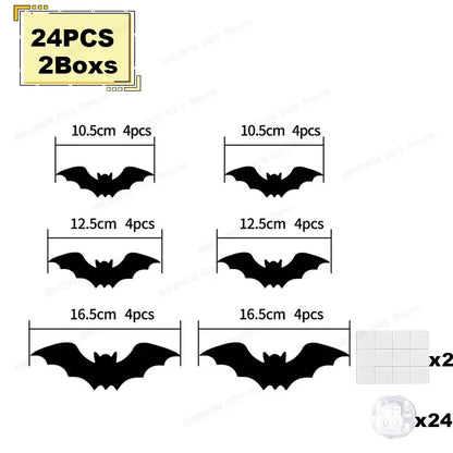 3D LED Bat & Spider Night Light Decor (Contains Three Sizes: Large, Medium and Small)