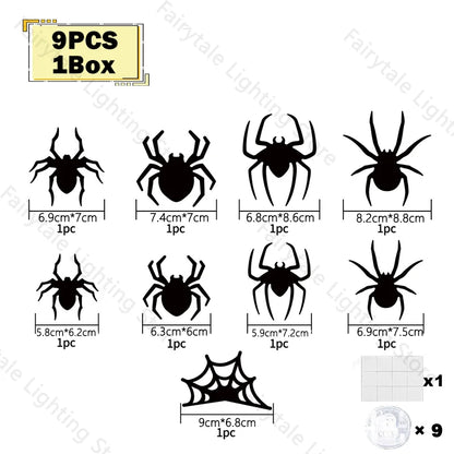 3D LED Bat & Spider Night Light Decor (Contains Three Sizes: Large, Medium and Small)