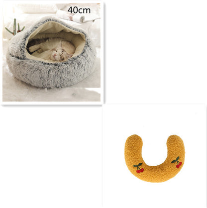 2 In 1 Round  Plush Pet Bed