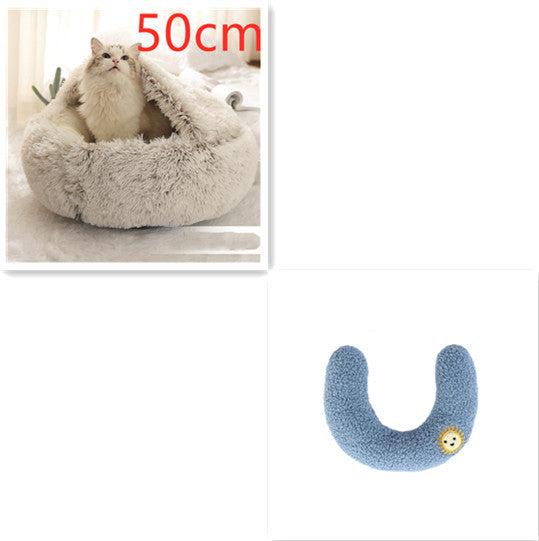 2 In 1 Round  Plush Pet Bed