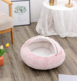 2 In 1 Round  Plush Pet Bed