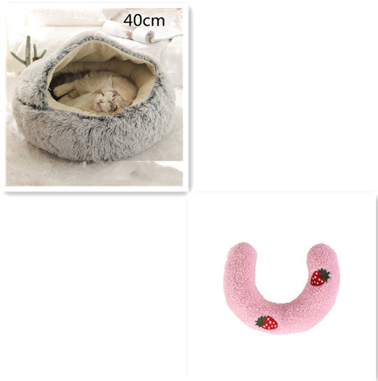 2 In 1 Round  Plush Pet Bed