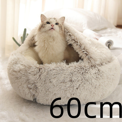 2 In 1 Round  Plush Pet Bed