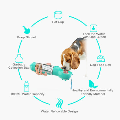 3 In 1 Pet Travel Feeder & Bottle