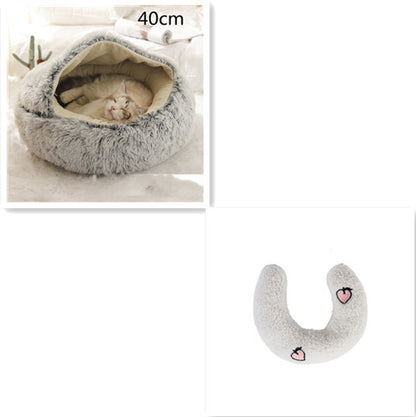 2 In 1 Round  Plush Pet Bed